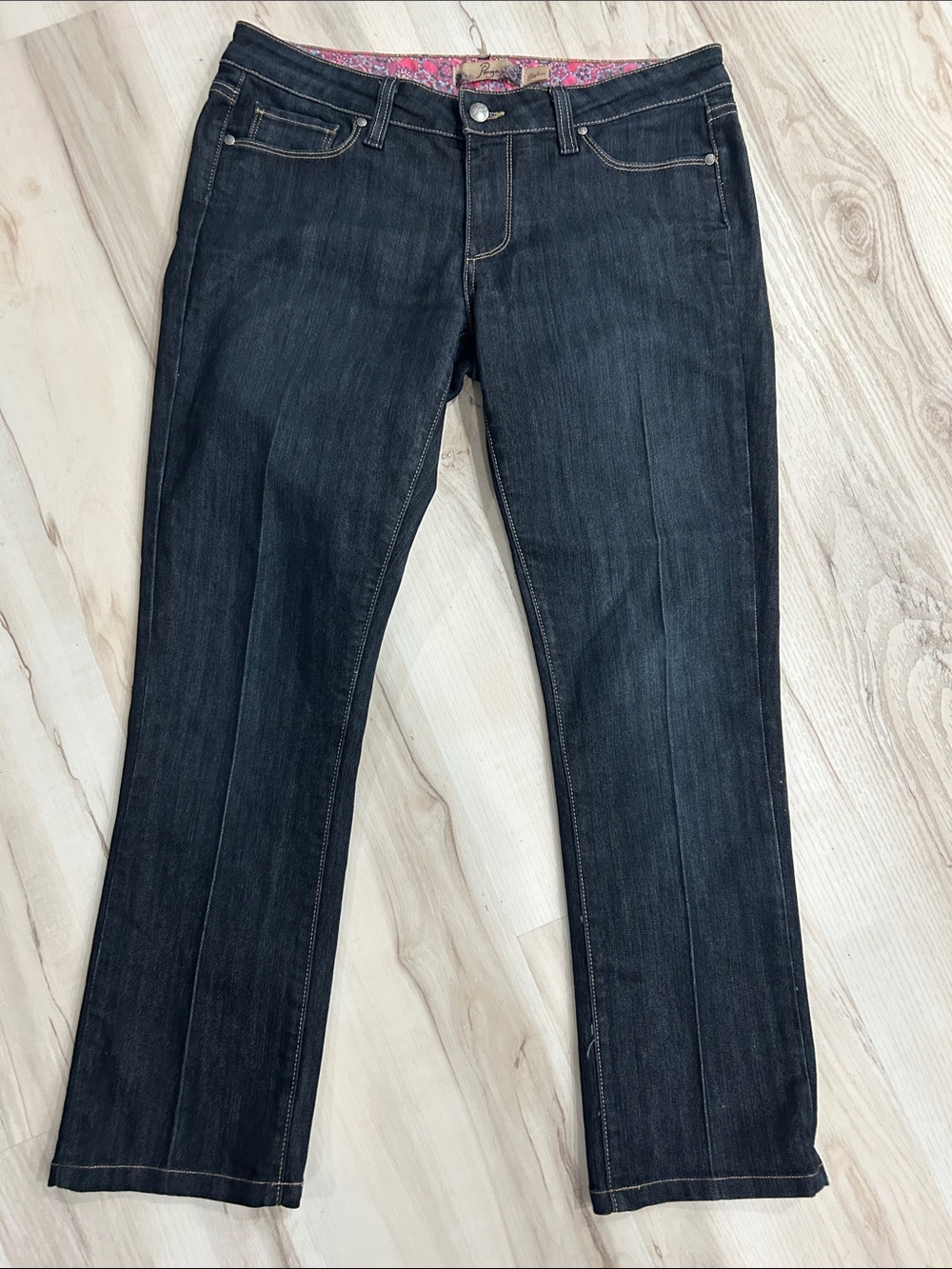 PAIGE Dark Indigo Bootcut Jeans